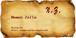 Nemes Zella névjegykártya